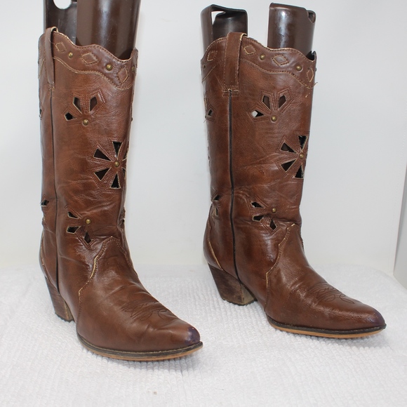 Dingo Shoes - VTG DINGO SNIP TOE COWGIRL Western Boots Brown 9.5